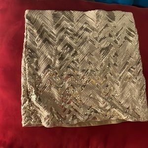 Gold sequin mini skirt